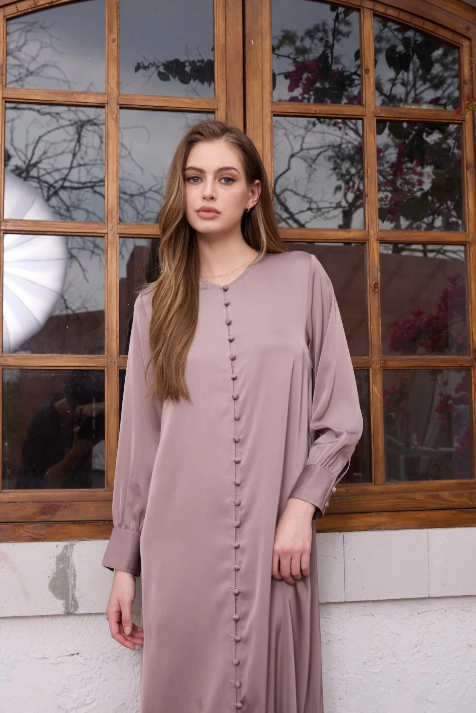 AS SS26 light satin ball buttons dress lightweight super comfortable fabric dressy woman clothes