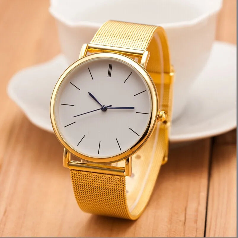 2025 New Famous Brand Silver Casual Geneva Quartz Watch Women Metal Mesh Stainless Steel Dress Watches Relogio Feminino Clock