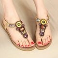 2025 Retro Beaded Ethnic Wind Women's Sandals Comfy Flat Flip-flops Beach Casual Luxury Women Shoes