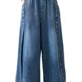 Amax LuluE 2026 Spring Fashion Classic Denim Pants Ladies Vintage Soild Casual Jeans Women Loose Elastic Waist Wide Leg Trousers