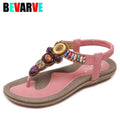 Summer Luxury Women Princess Sandals Bohemia slipsole heel open-toe beach shoes Plus Size35-42