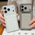 Card Slot Pocket Phone Cases For iPhone 17 17Air Air 17Pro Pro Max 17ProMax Shockproof Transparent Silicone Soft TPU Cover Capa