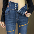 Woman Korean Streetwear Stretch Denim Pants Skinny Hight Waist Pencil Jeans Spring Vintage Casual Kot Pantolon Slim Vaqueros