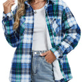 TACVASEN Women's Sherpa Fleece Lined Plaid Flannel Jacket Warm Button Down Winter Flannel Shirt Jacket Coat with Pockets