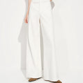 FSLE Women's Mid-waist Wide-leg Jeans Spring 2026 New Style Loose White Commuting All-match Basics Solid Simple Ins