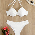 Sexy Push Up Bikini 2025 Women Swimsuit Two Piece Swimwear Female Thong Bikinis Set White Swim Bathing Suits Brazilian Biquini