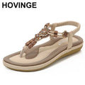 2025 Summer Women Sandals Flat Casual Shoes Bead Slip On  Sexy Flip-Flop Ladies Shoes for Women Chaussure Femme